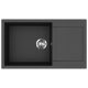 EVIDO Cubo XL 6S compact gránit mosogató, 860 x 500 mm, antracit
