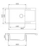 EVIDO Cubo XL 6S compact gránit mosogató, 860 x 500 mm, antracit