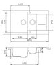 EVIDO Cubo 6S compact gránit mosogató 800x500 bézs