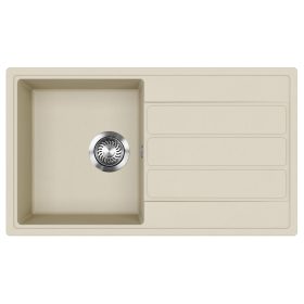   EVIDO Easy 45S granitový drez, 760 x 440 mm, béžová, bez krabice, s odtokovým fitingom