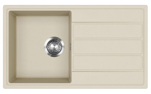 EVIDO Easy 45S granitový drez, 760 x 440 mm, béžová, bez krabice, s odtokovým fitingom