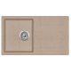 EVIDO Easy 45S gránit mosogató, 760 x 440 mm, avena, doboz nélkül, lefolyógarnitúrával