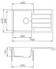 EVIDO Easy 45S granitový drez, 760 x 440 mm, avena