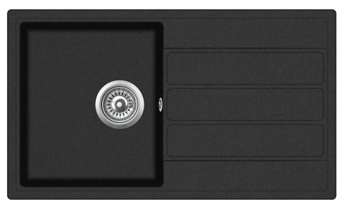 EVIDO Easy 45S granitový drez, 760 x 440 mm, antracit, bez krabice, s odtokovým fitingom