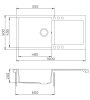 EVIDO Cubo XL 6S granitový drez, 1000 x 500 mm, platinová