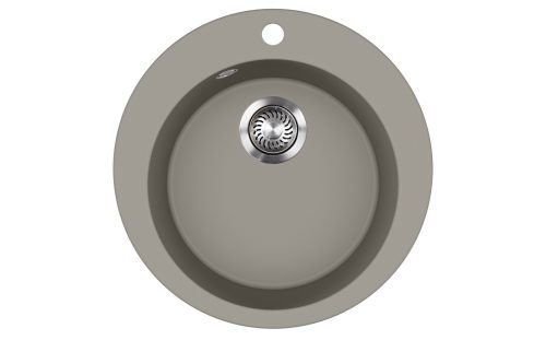 EVIDO Tondo okrúhly granitový drez, 505 mm, platinová