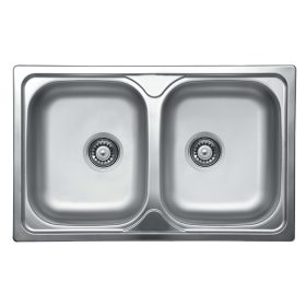   EVIDO Typon 8 Compact nerezový drez, dvojdrezový, prírodná