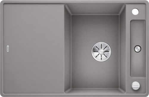 BLANCO AXIA III 45S-F alumet. sklenený so sifonom, ZAPUSTENÉ DO DOSKY