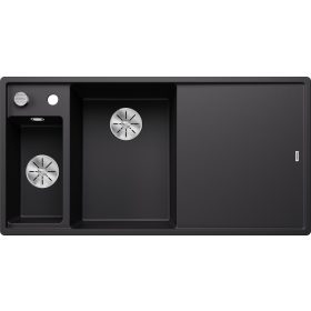 BLANCO AXIA III 6 S ľavý čierna sklenený so sifonom