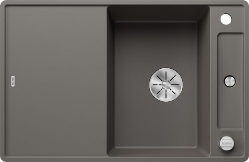BLANCO AXIA III 45S-F vulkánová šedá sklenený so sifonom, ZAPUSTENÉ DO DOSKY