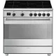 SMEG SZABADONÁLLÓ TŰZHELY, Classica design, 90 cm, 1 sütőtér, indukciós főzőlap, matt fekete gombok, inox