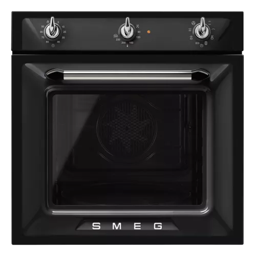 SMEG s cirkuláciou vzduchu rúra, Victoria design, 60 cm, analógový, čierna