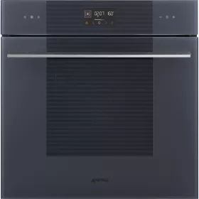   SMEG PIROLITIKUS HŐLÉGKEVERÉSES SÜTŐ, Linea design, Galileo, 60 cm, ES LCD, neptune szürke üveg