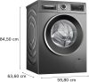 BOSCH WGG244ZREU Serie|6 Elöltöltős mosógép | Sötétszürke